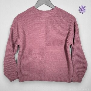 NWT MAURICES Matte Chenille Checkerboard Sweater | Dusty Rose | Women's SMALL